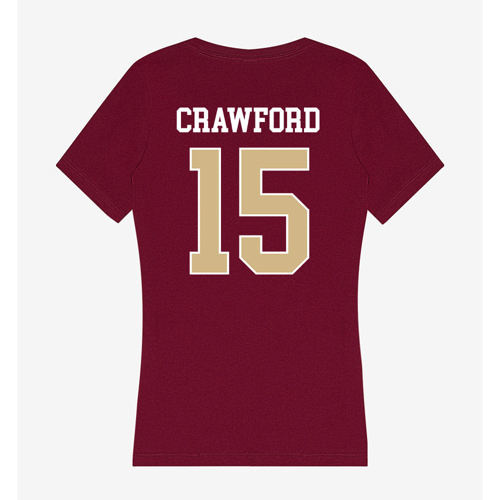 FSU - NCAA Men's Basketball : Jalen Crawford - Women's V-Neck T-Shirt-1