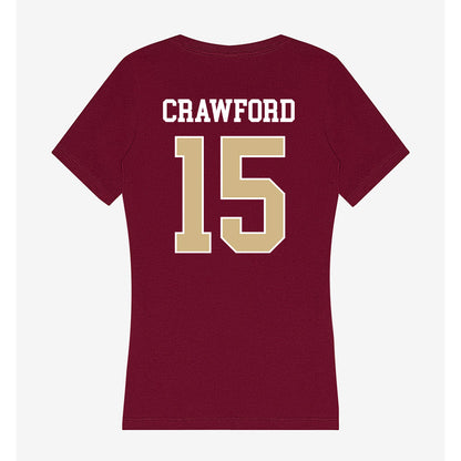 FSU - NCAA Men's Basketball : Jalen Crawford - Women's V-Neck T-Shirt-1