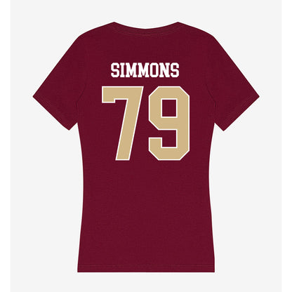 FSU - NCAA Football : Lucas Simmons - Women's V-Neck T-Shirt-1
