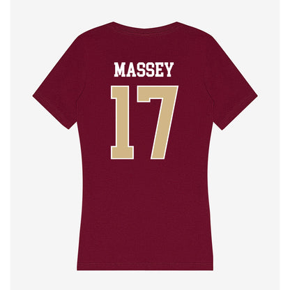 FSU - NCAA Beach Volleyball : Myriah Massey - Women's V-Neck T-Shirt-1