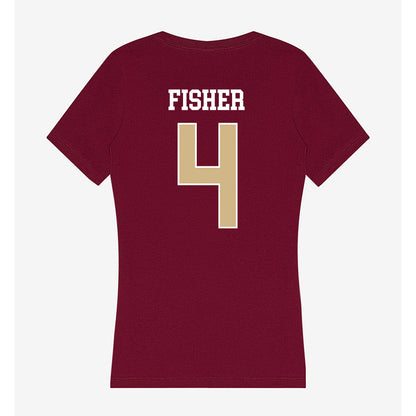 FSU - NCAA Baseball : Cal Fisher - Women's V-Neck T-Shirt-1