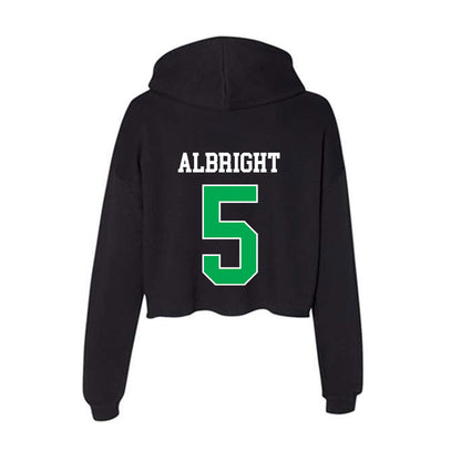 Marshall - NCAA Baseball : Blaine Albright - Women's Crop Fleece Hoodie-1
