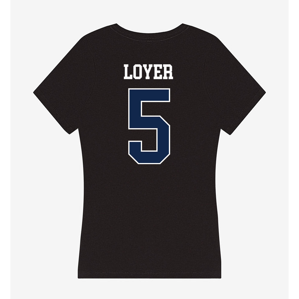BU - NCAA Women's Volleyball : Jersey Loyer - Women's V-Neck T-Shirt-1