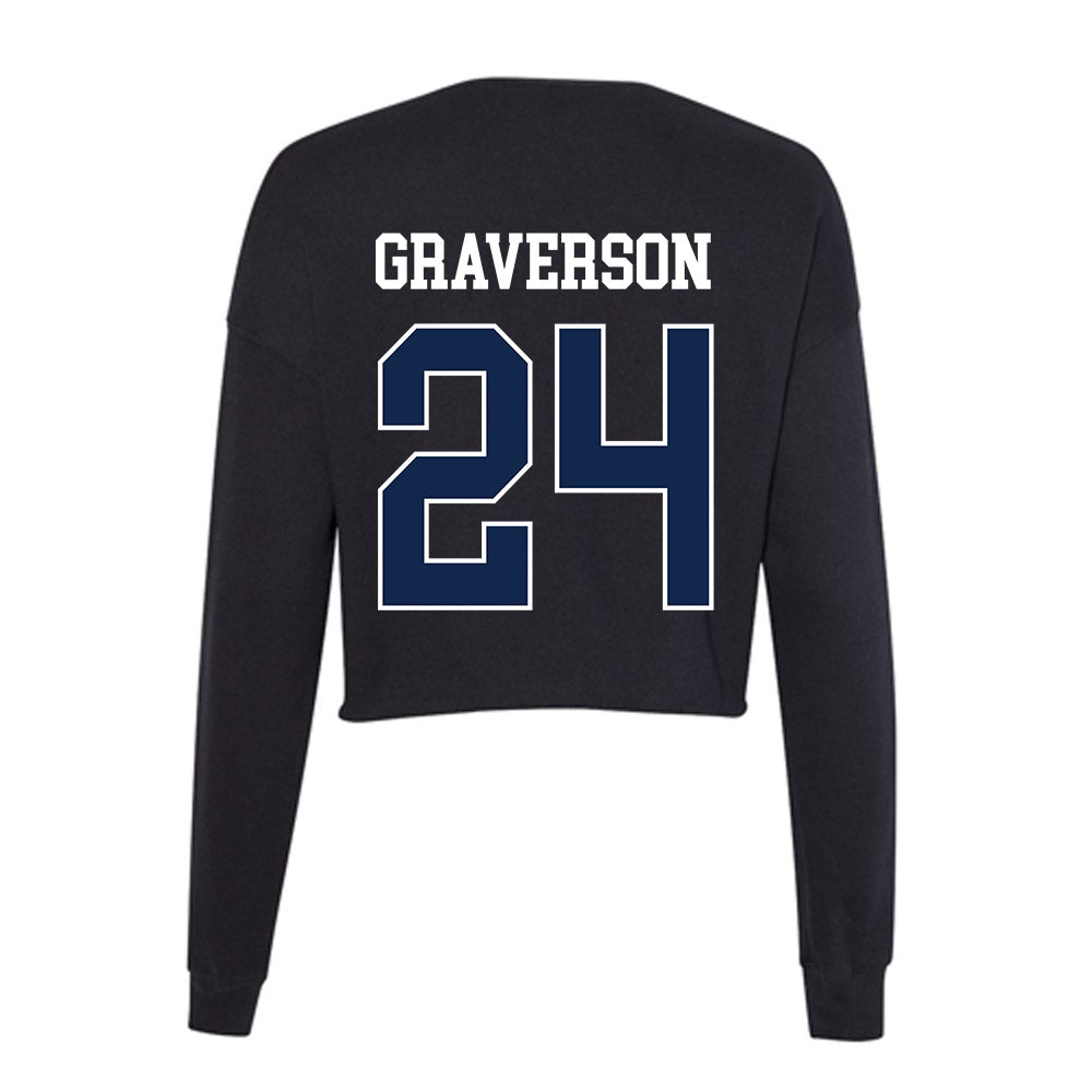 BU - NCAA Baseball : Cole Graverson - Women's Cropped Crew Fleece-1
