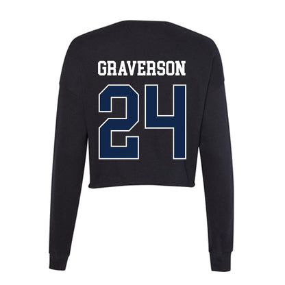 BU - NCAA Baseball : Cole Graverson - Women's Cropped Crew Fleece-1