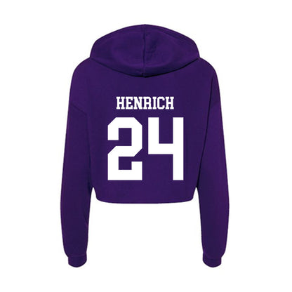 North Alabama - NCAA Baseball : Kevin Henrich - Women's Crop Fleece Hoodie-1