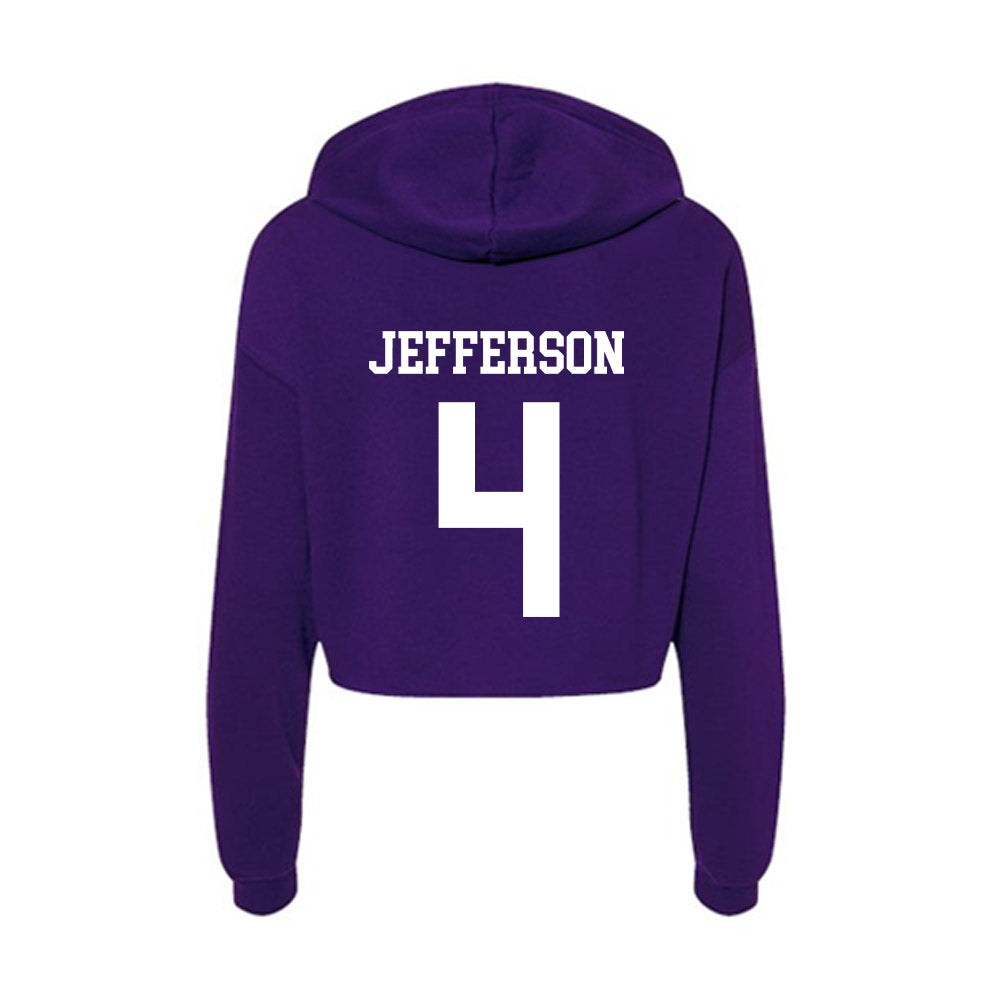 North Alabama - NCAA Men's Basketball : Canin Jefferson - Women's Crop Fleece Hoodie-1