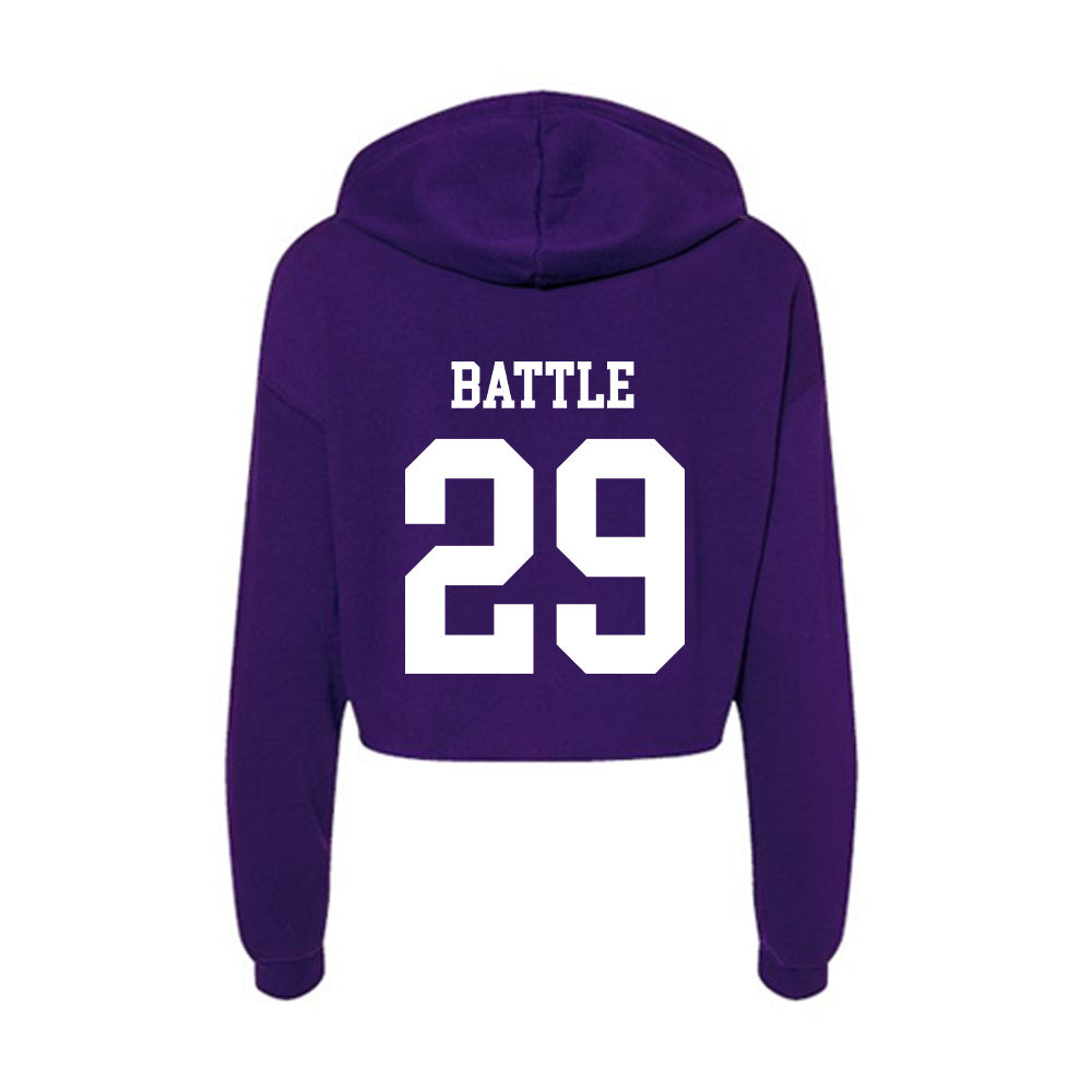 North Alabama - NCAA Baseball : justin battle - Women's Crop Fleece Hoodie-1