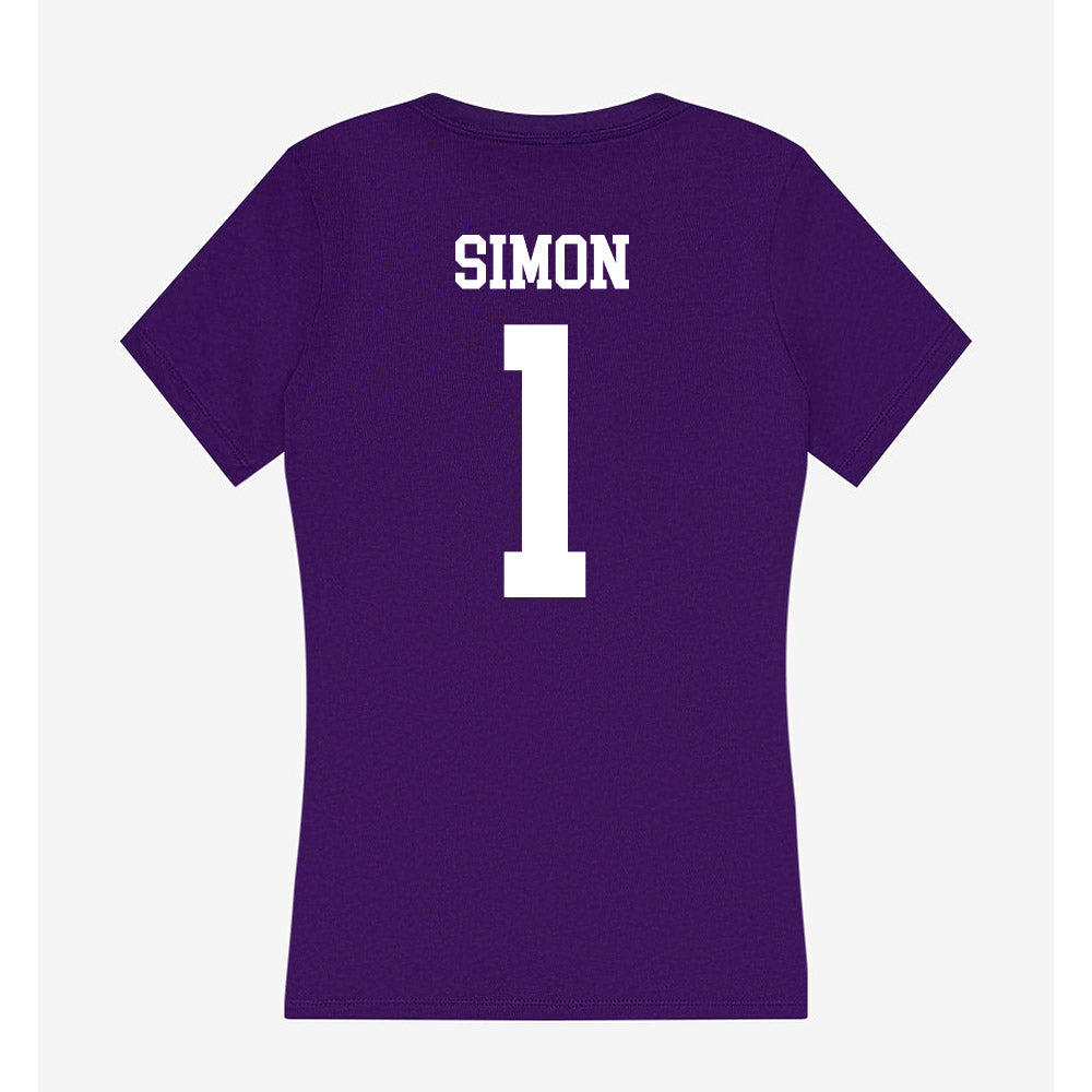 North Alabama - NCAA Softball : Katie Simon - Women's V-Neck T-Shirt-1