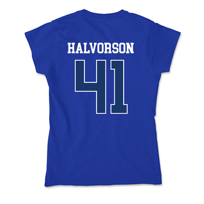 Drake - NCAA Football : Spencer Halvorson - Soft Style Women’s T-Shirt-2