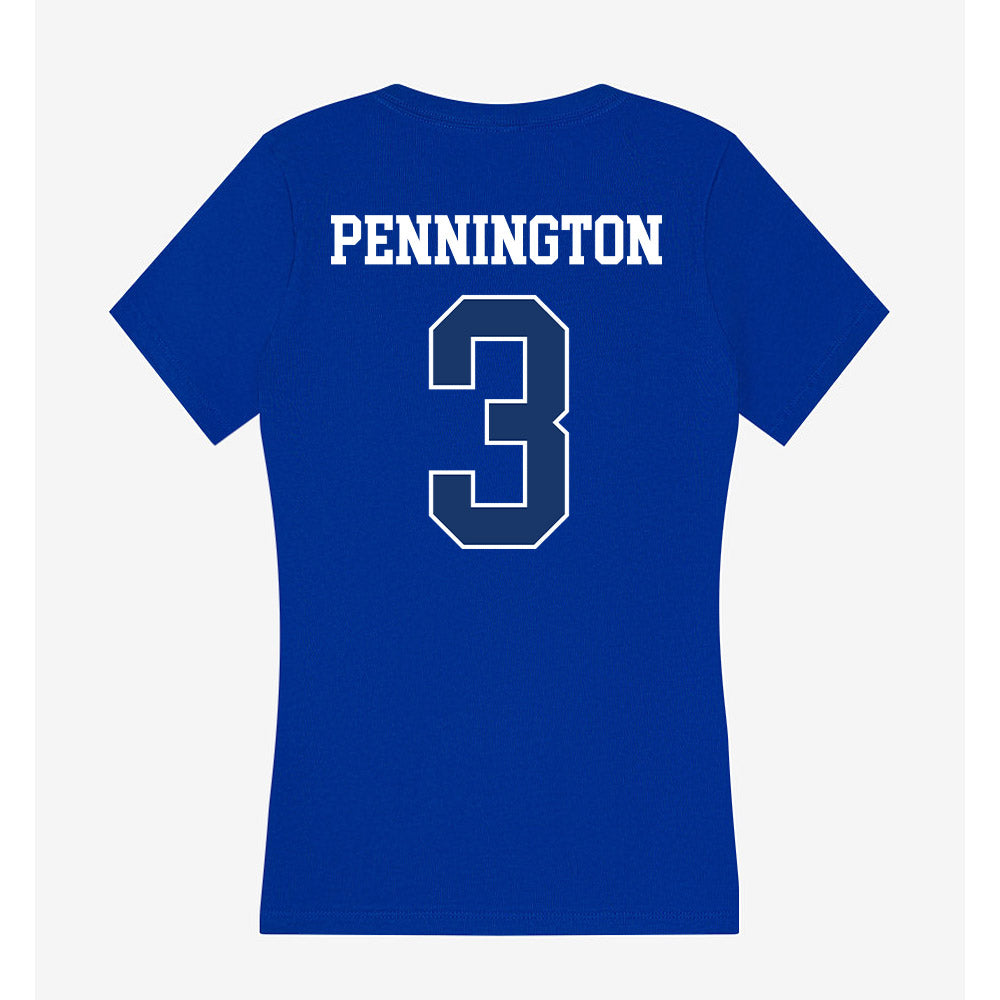 Drake - NCAA Women's Soccer : Alanna Pennington - Women's V-Neck T-Shirt-1