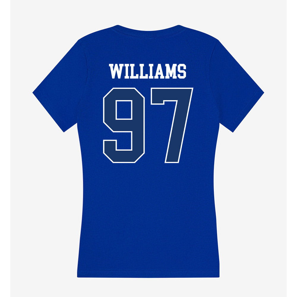 Drake - NCAA Football : Jadon Williams - Women's V-Neck T-Shirt-1