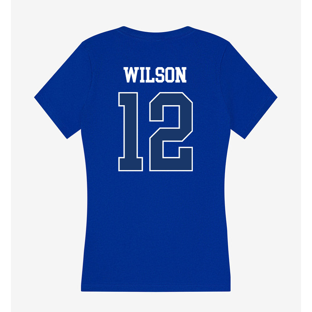 Drake - NCAA Football : Kemani Wilson - Women's V-Neck T-Shirt-1