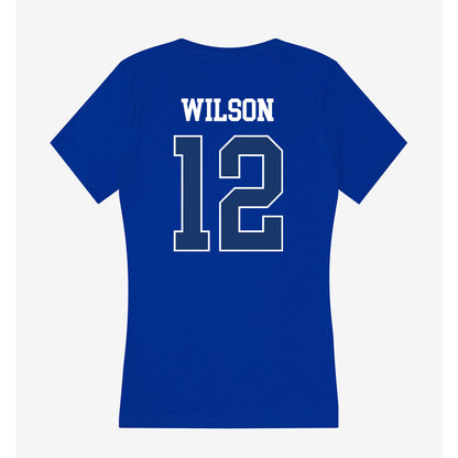 Drake - NCAA Football : Kemani Wilson - Women's V-Neck T-Shirt-1