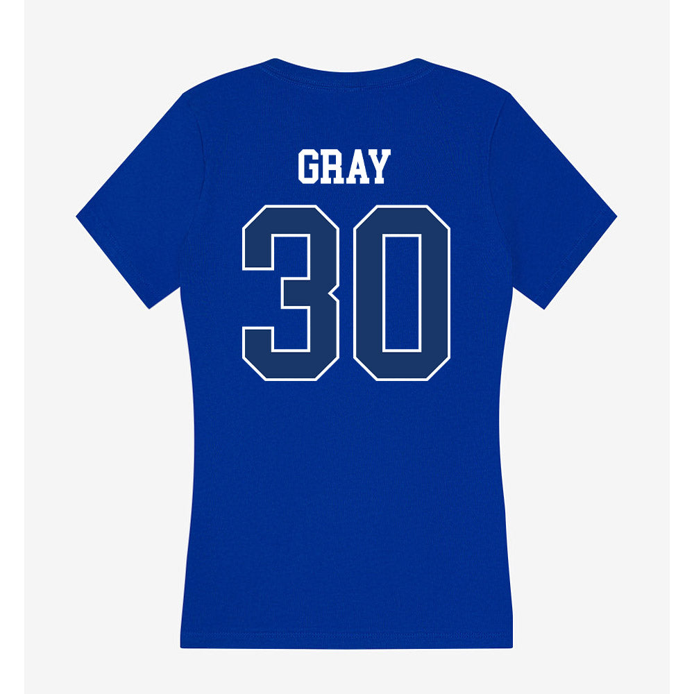 Drake - NCAA Women's Basketball : Taedyn Gray - Women's V-Neck T-Shirt-1