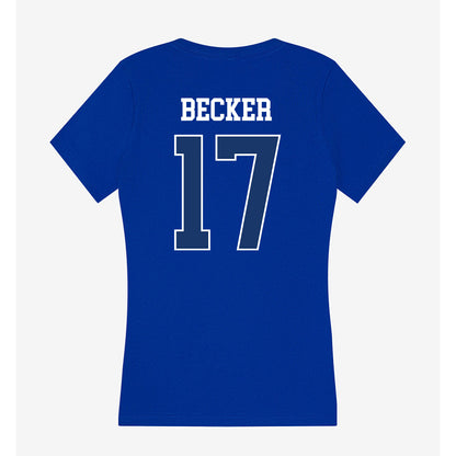 Drake - NCAA Women's Basketball : Anna Becker - Women's V-Neck T-Shirt-1