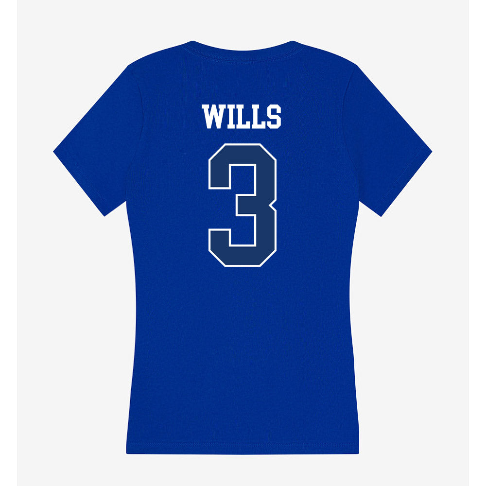 Drake - NCAA Women's Volleyball : Jada Wills - Women's V-Neck T-Shirt-1