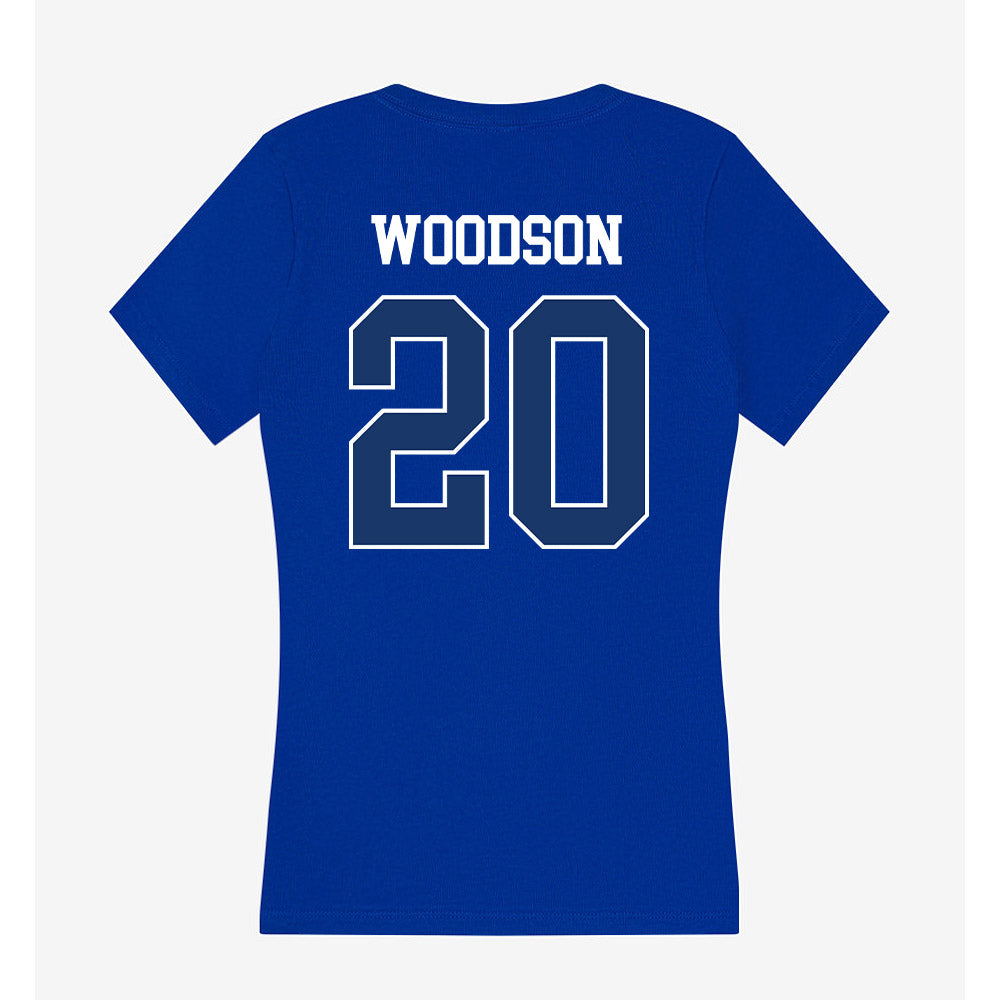 Drake - NCAA Football : Luke Woodson - Women's V-Neck T-Shirt-1