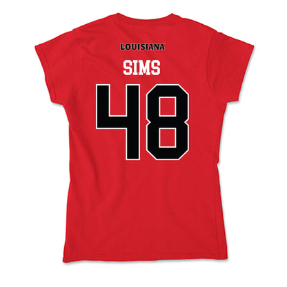 Louisiana - NCAA Football : Hunter Sims - Soft Style Women’s T-Shirt-1