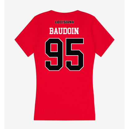 Louisiana - NCAA Football : Maxie Baudoin - Women's V-Neck T-Shirt-1