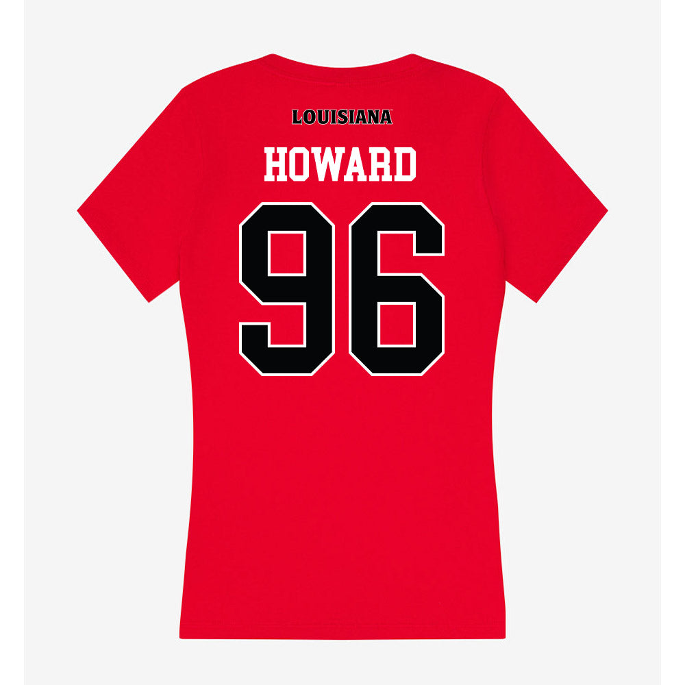 Louisiana - NCAA Football : Chase Howard - Women's V-Neck T-Shirt-1