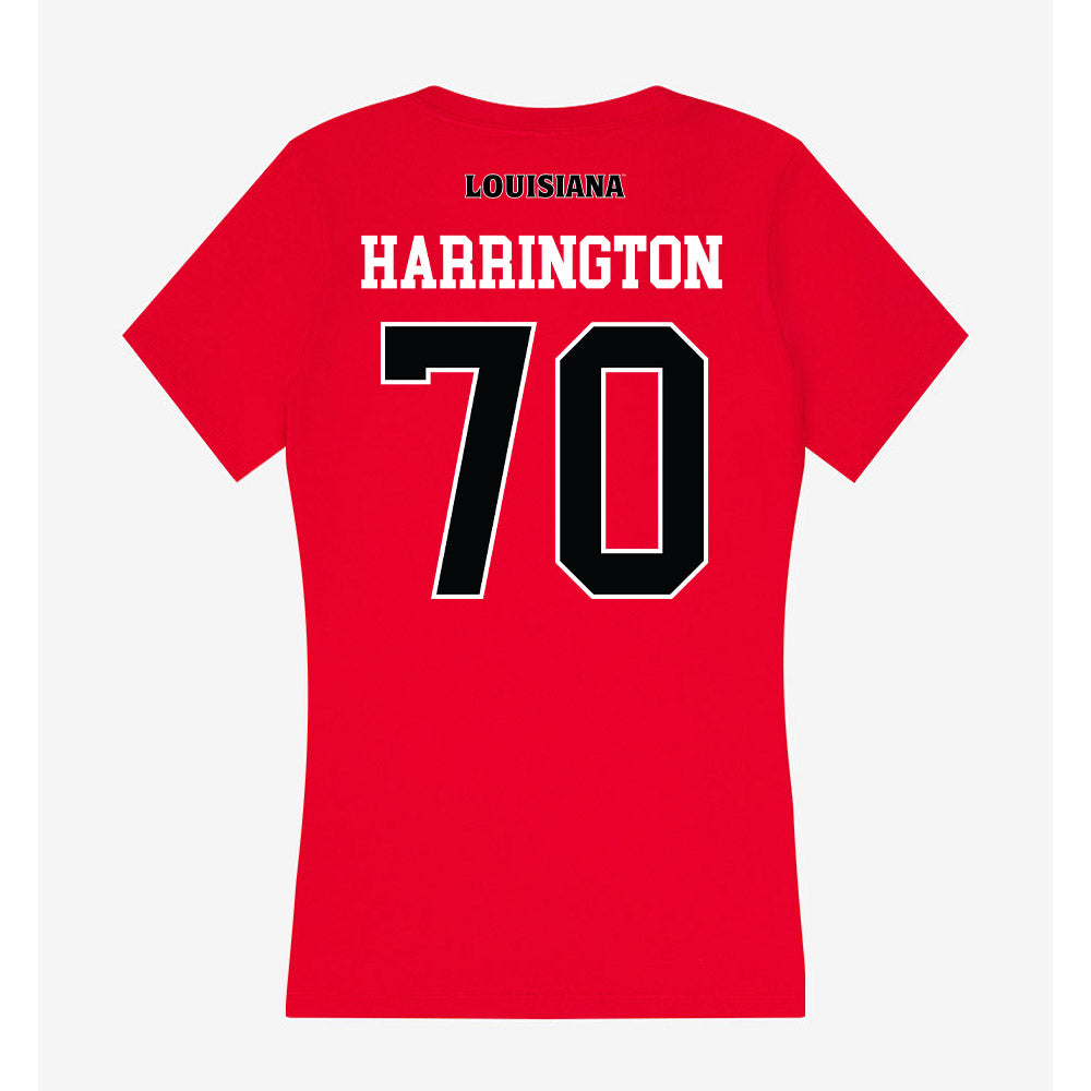 Louisiana - NCAA Football : Jax Harrington - Women's V-Neck T-Shirt-1