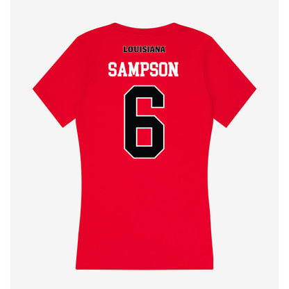 Louisiana - NCAA Football : Shelton Sampson - Women's V-Neck T-Shirt-1