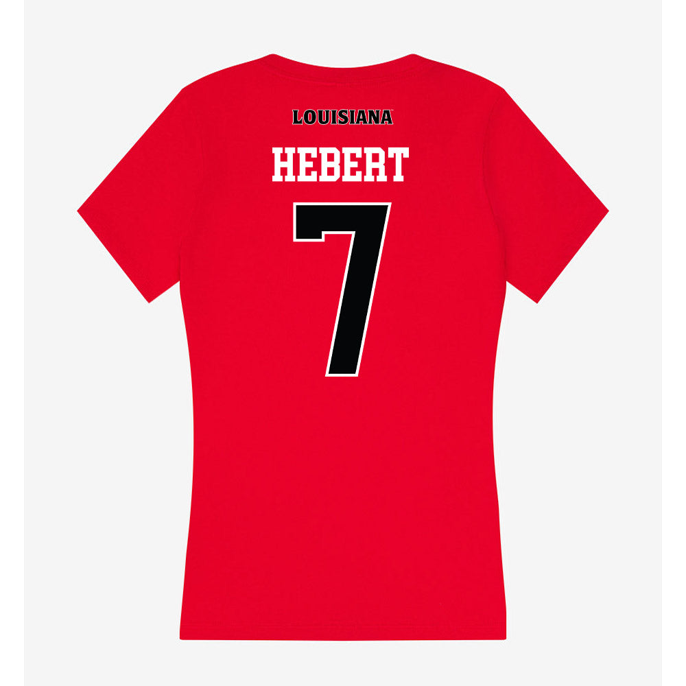 Louisiana - NCAA Baseball : Griffin Hebert - Women's V-Neck T-Shirt-1