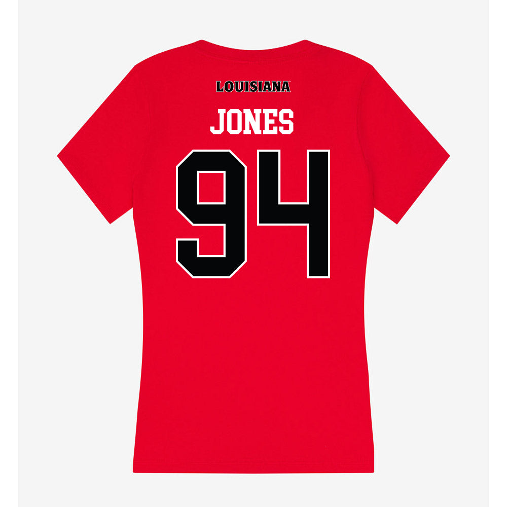 Louisiana - NCAA Football : Timahj Jones - Women's V-Neck T-Shirt-1