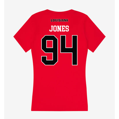 Louisiana - NCAA Football : Timahj Jones - Women's V-Neck T-Shirt-1