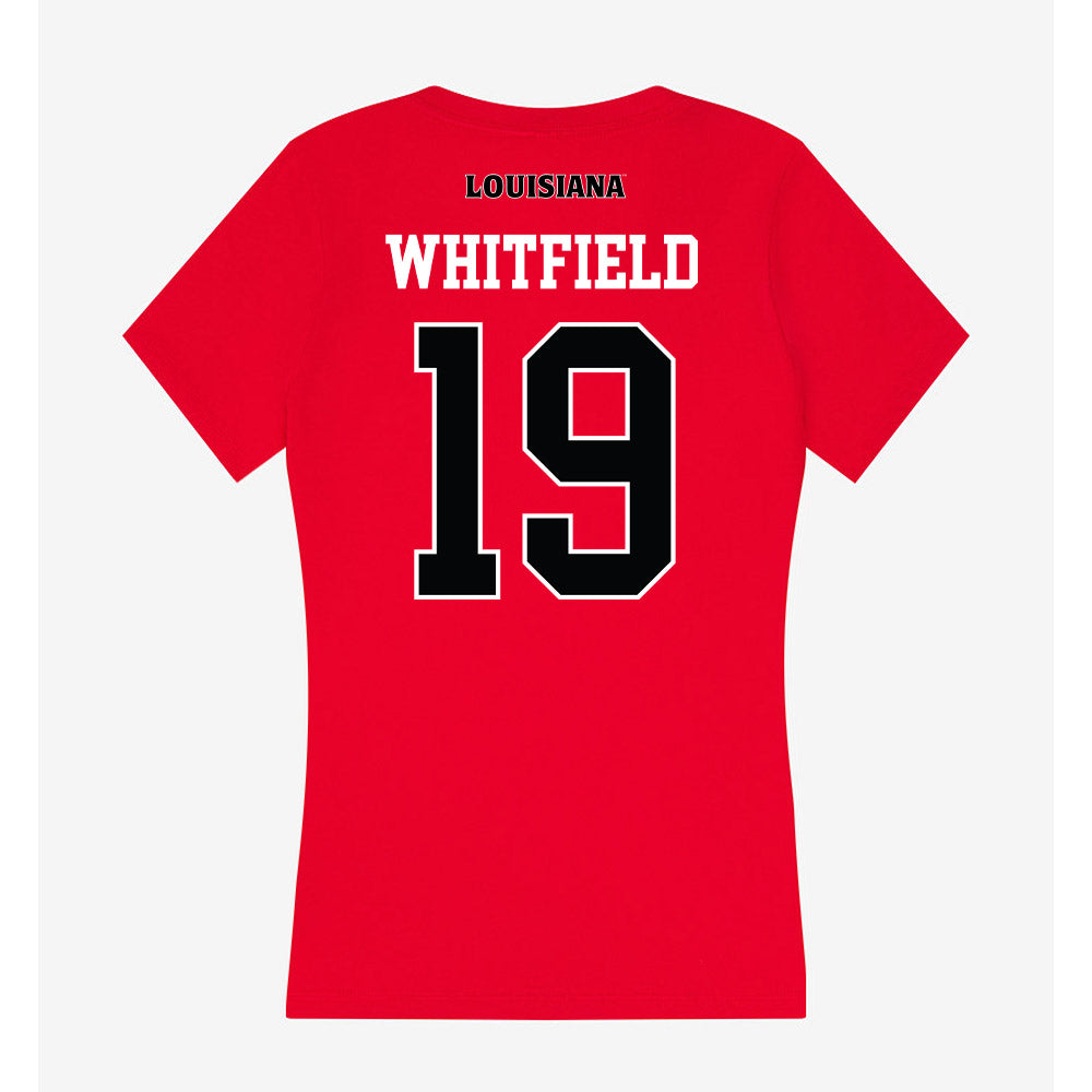 Louisiana - NCAA Football : Cameron Whitfield - Women's V-Neck T-Shirt-1