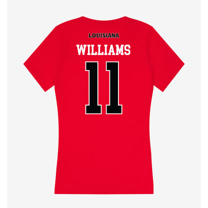 Louisiana - NCAA Women's Volleyball : Emily Williams - Women's V-Neck T-Shirt-1