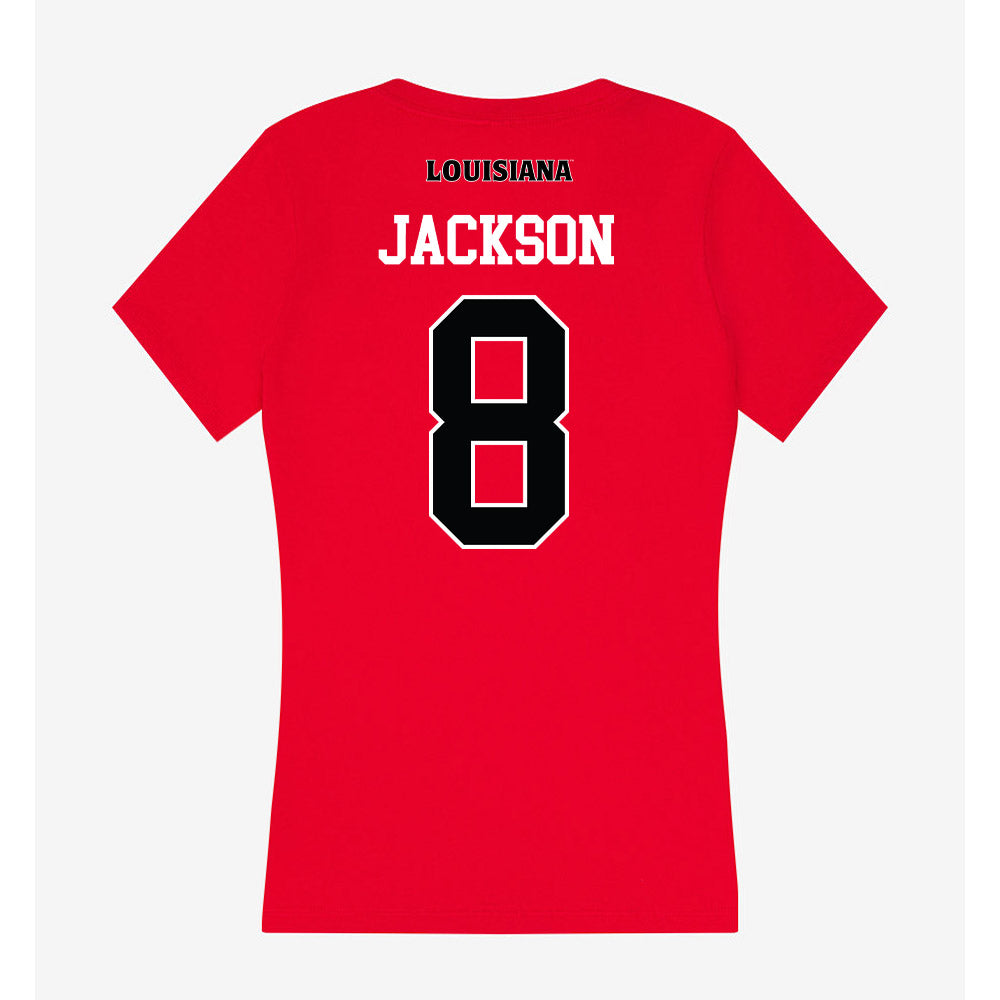 Louisiana - NCAA Football : Kody Jackson - Women's V-Neck T-Shirt-1