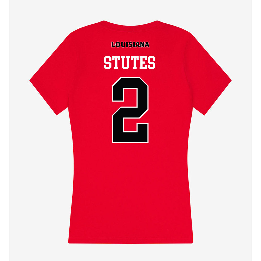 Louisiana - NCAA Softball : Gabrielle Stutes - Women's V-Neck T-Shirt-1
