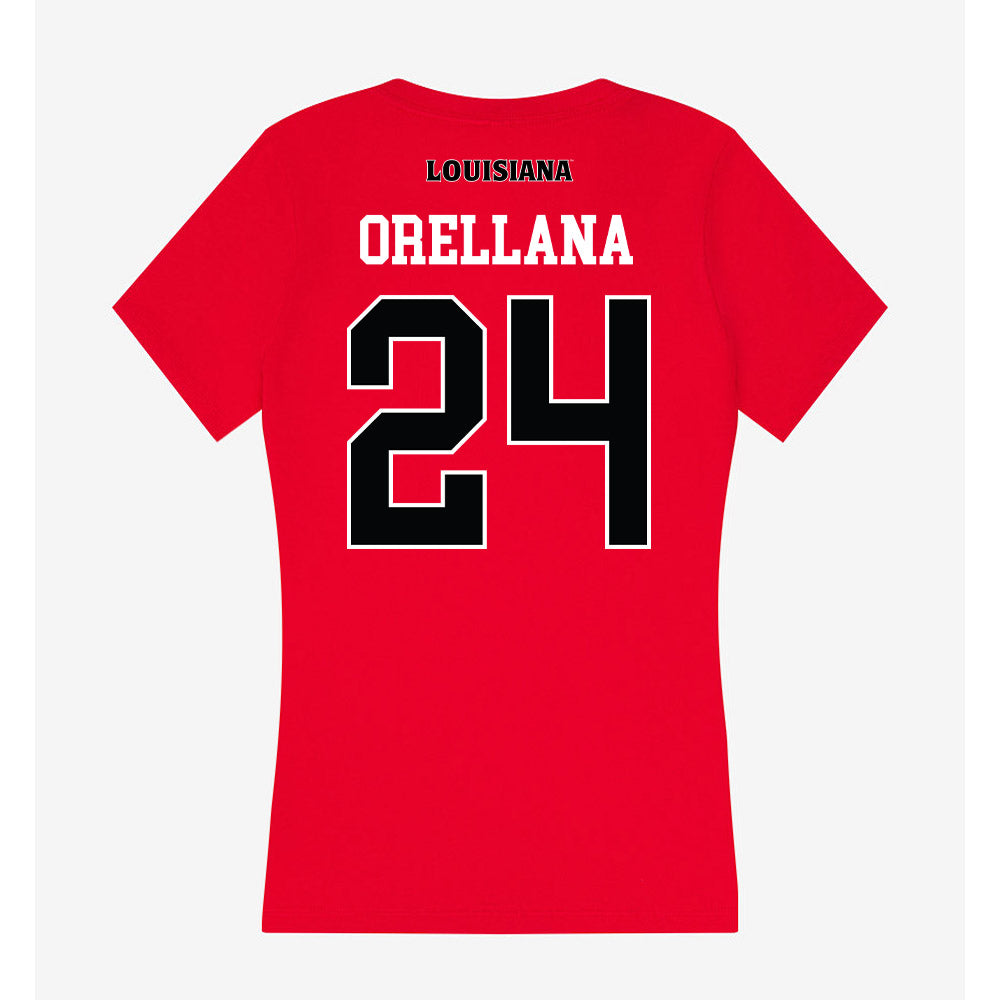 Louisiana - NCAA Women's Soccer : Olivia Orellana - Women's V-Neck T-Shirt-1