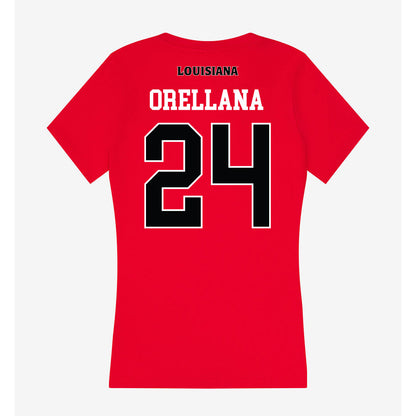 Louisiana - NCAA Women's Soccer : Olivia Orellana - Women's V-Neck T-Shirt-1
