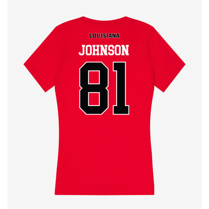 Louisiana - NCAA Football : Jaydon Johnson - Women's V-Neck T-Shirt-1