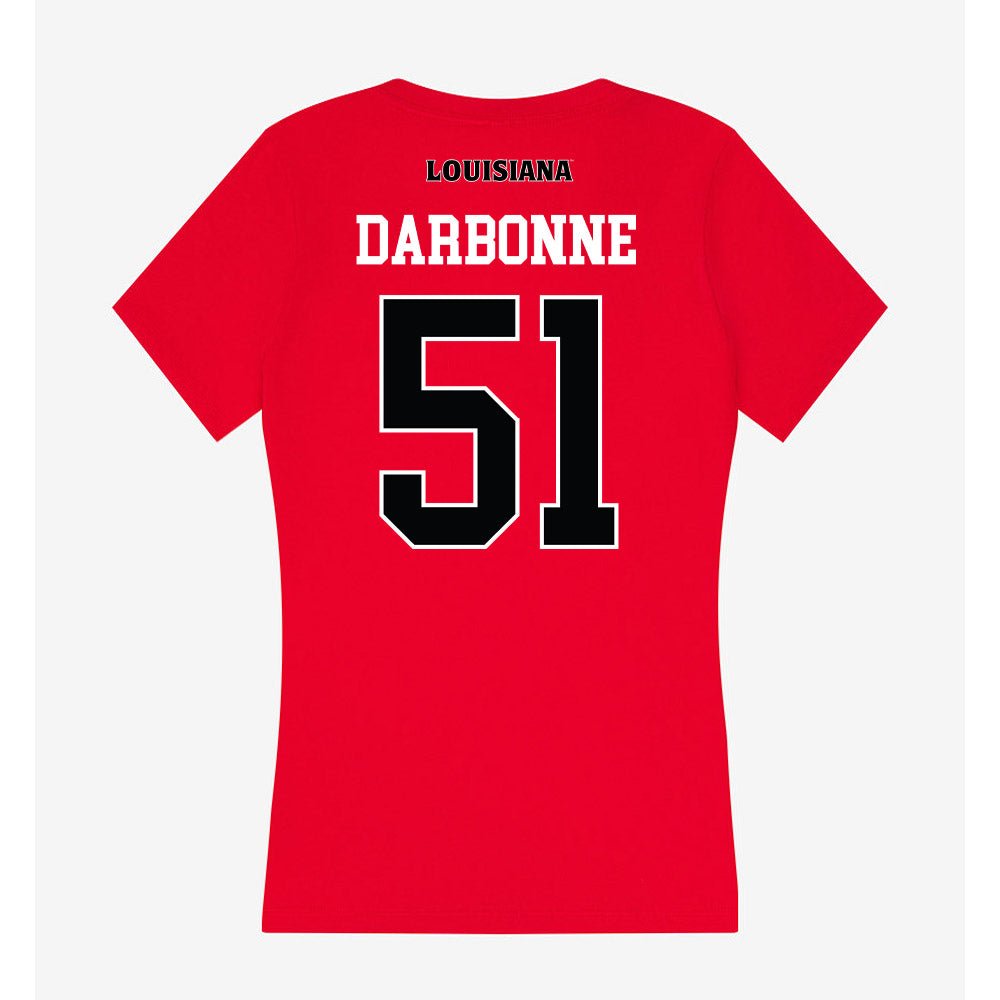 Louisiana - NCAA Football : Hayden Darbonne - Women's V-Neck T-Shirt-1