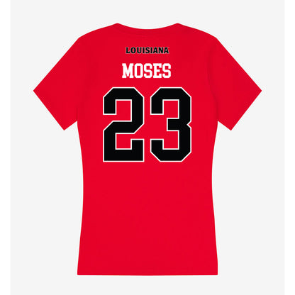 Louisiana - NCAA Football : Jeremiah Moses - Women's V-Neck T-Shirt-1