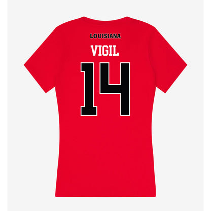 Louisiana - NCAA Women's Volleyball : Brooklyn Vigil - Women's V-Neck T-Shirt-1