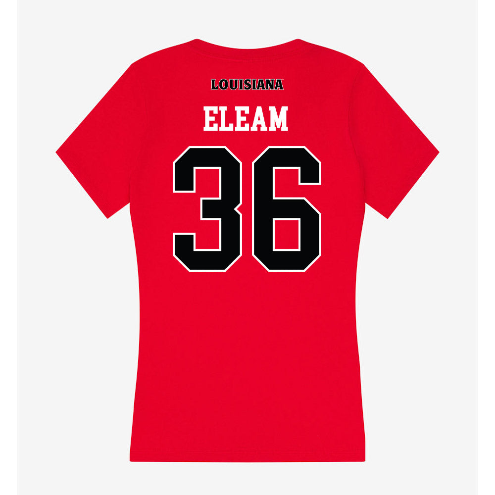 Louisiana - NCAA Football : Maurion Eleam - Women's V-Neck T-Shirt-1