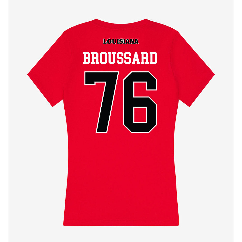 Louisiana - NCAA Football : Matthew Broussard - Women's V-Neck T-Shirt-1