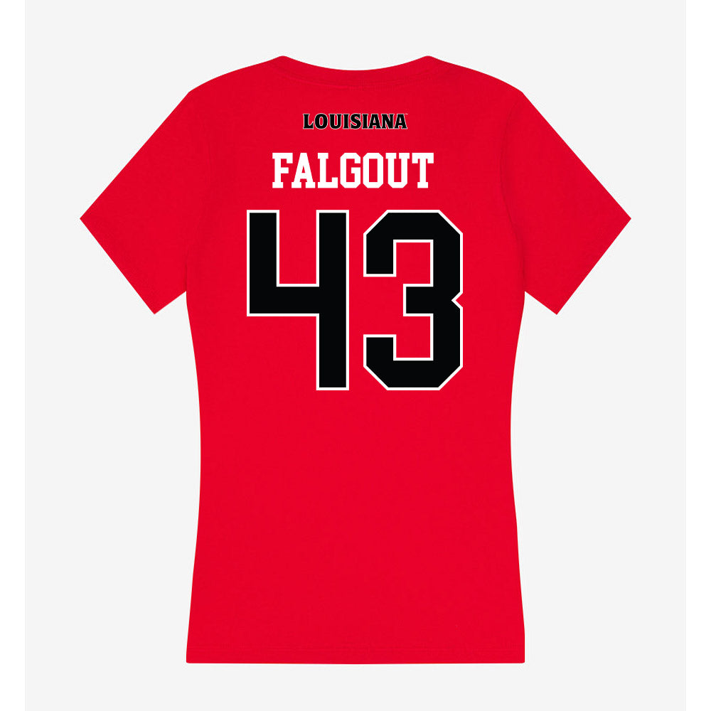 Louisiana - NCAA Football : Aiden Falgout - Women's V-Neck T-Shirt-1