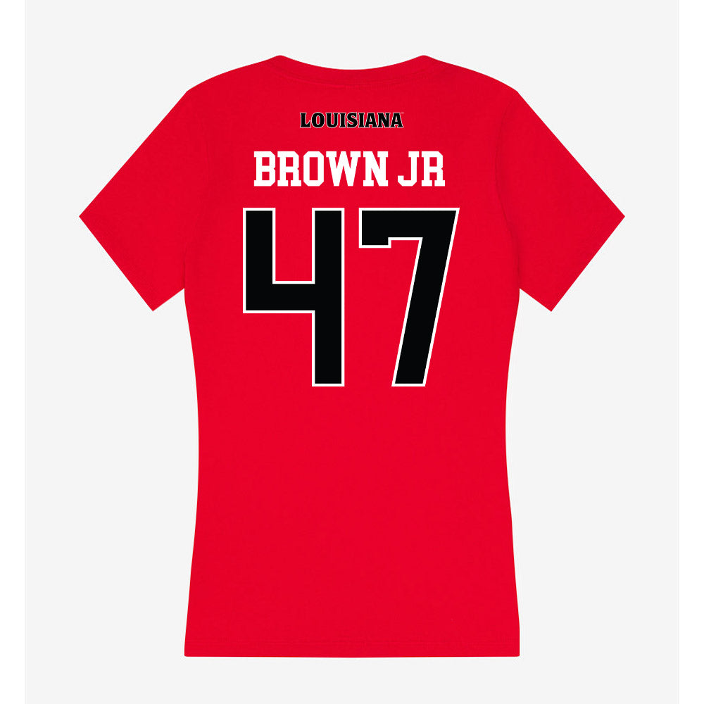 Louisiana - NCAA Football : Maurice Brown Jr - Women's V-Neck T-Shirt-1
