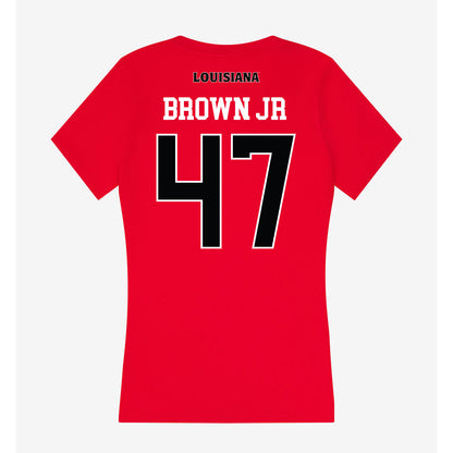 Louisiana - NCAA Football : Maurice Brown Jr - Women's V-Neck T-Shirt-1