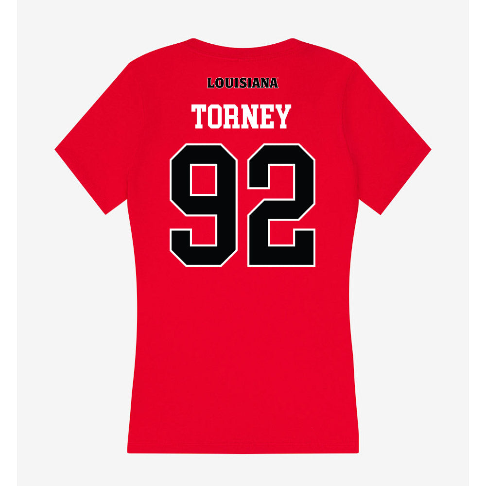 Louisiana - NCAA Football : Nathan Torney - Women's V-Neck T-Shirt-1