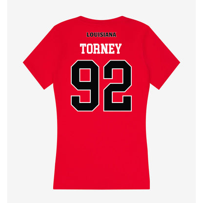 Louisiana - NCAA Football : Nathan Torney - Women's V-Neck T-Shirt-1
