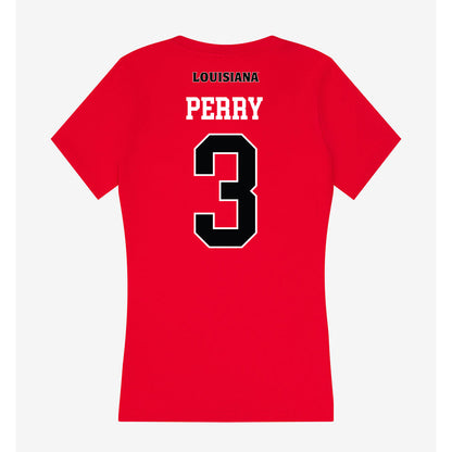 Louisiana - NCAA Football : Zylan Perry - Women's V-Neck T-Shirt-1