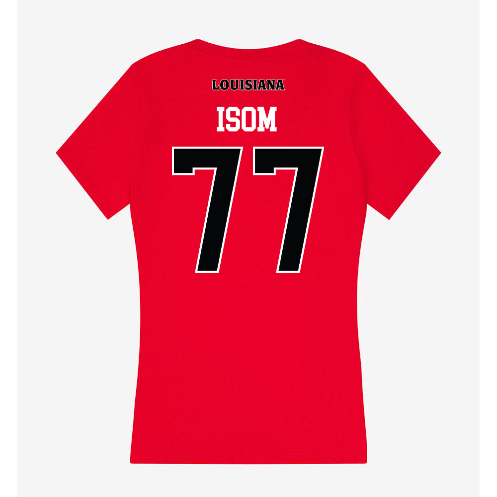 Louisiana - NCAA Football : Jakoby Isom - Women's V-Neck T-Shirt-1