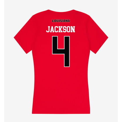 Louisiana - NCAA Women's Basketball : Jazmyne Jackson - Women's V-Neck T-Shirt-1